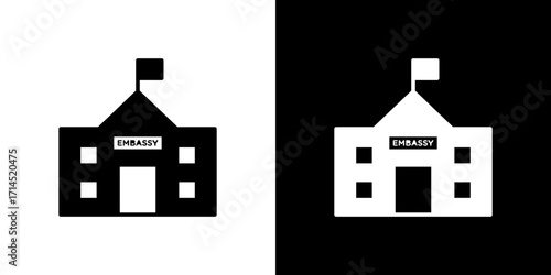 Embassy icon vector illustration - high quality black style vector icons