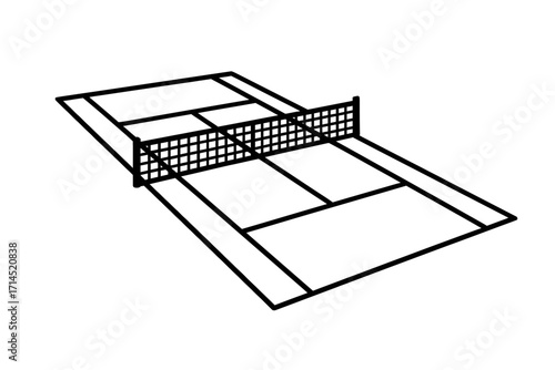 Ping Pong or Table Tennis Court Vector Illustration - Sports Game Icon