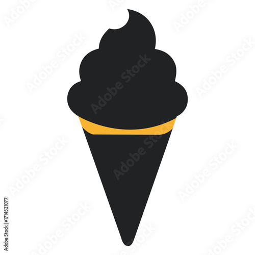 A sweet ice cream cone isolated on white background, perfect for a summer treat or a delightful dessert indulgence