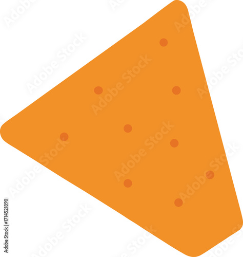 Stylized Single Nacho Chip with Spotted Texture Vector