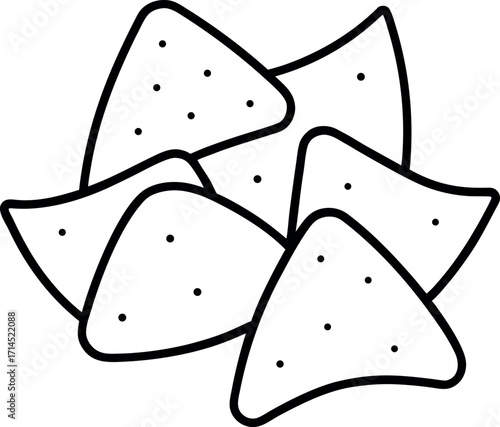 Hand Drawn Tortilla Nacho Chips Illustration