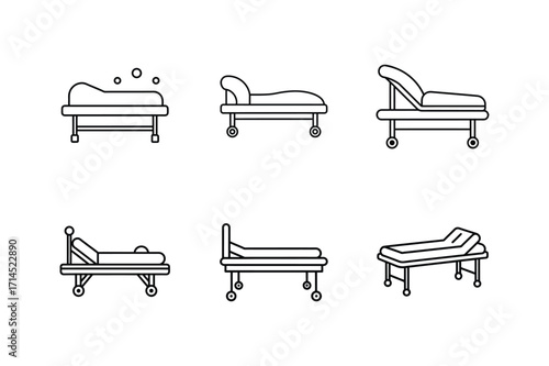 massage bed line art vector illustration