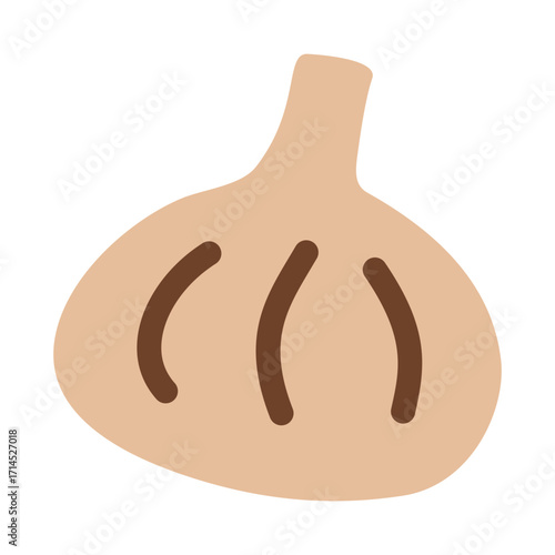 Garlic bulb, fresh organic vegetable, culinary spice, whole clove, healthy food ingredient, aromatic seasoning, farm produce, natural agriculture crop, kitchen essential. Vector illustration in modern