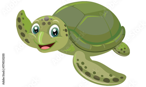 Cute Turtle Clipart And Cartoon Sea Turtle Illustrations for Kids and Ocean Designs