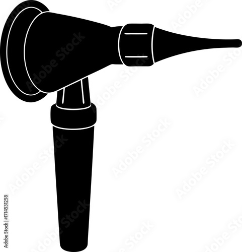 otoscope silhouette line art vector illustration