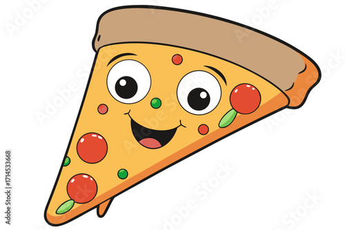 cartoon illustration of a pizza