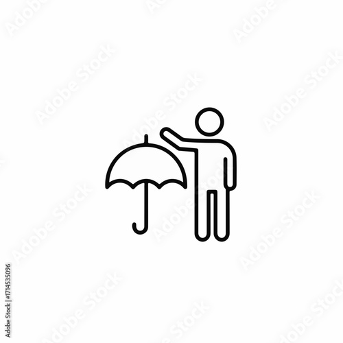 Person holding an umbrella icon