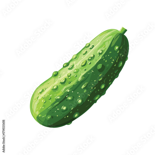Fresh cucumber with water droplets