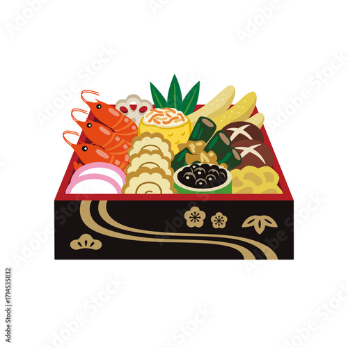 お節料理のイラスト