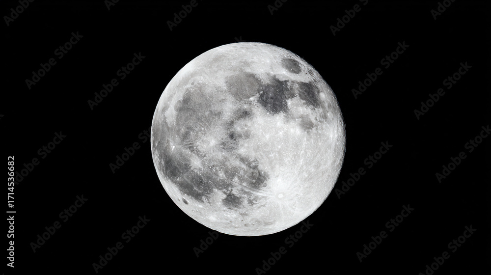 Obraz premium crater. The moon's rugged surface shines in stark detail against the vast darkness of space, a celestial marvel. STEM education sheets.