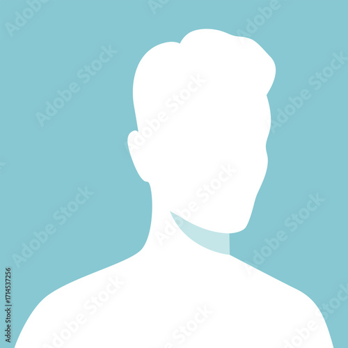 Silhouette of a half turned man in yellow eyeglasses. Vector illustration