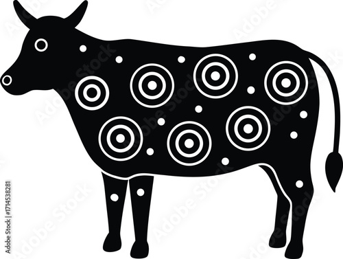 vector illustration of a cow