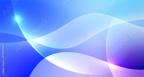 Gradient abstract background with transparent circles and smooth curves