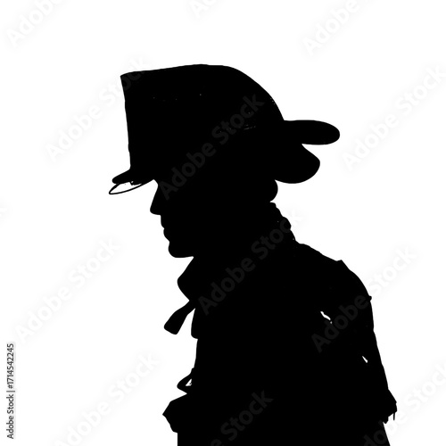 Firefighter Silhouette Against White Background