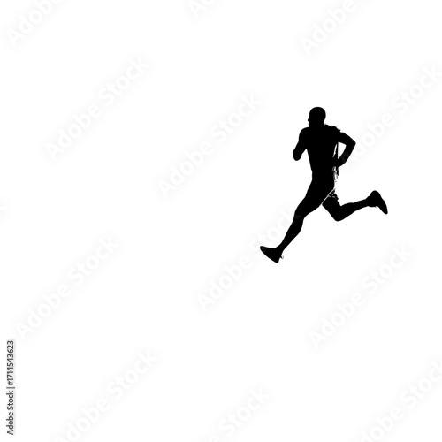 Sport Silhouette of a Male Runner in Motion
