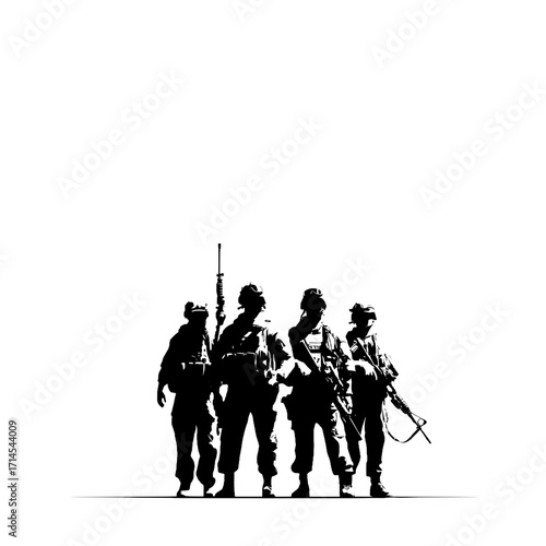 Vector Illustration of Soldiers for Veterans Day Celebration