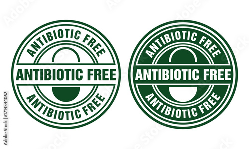 Antibiotic free logo badge vector template. Suitable for product packaging, websites, food and beverage companies