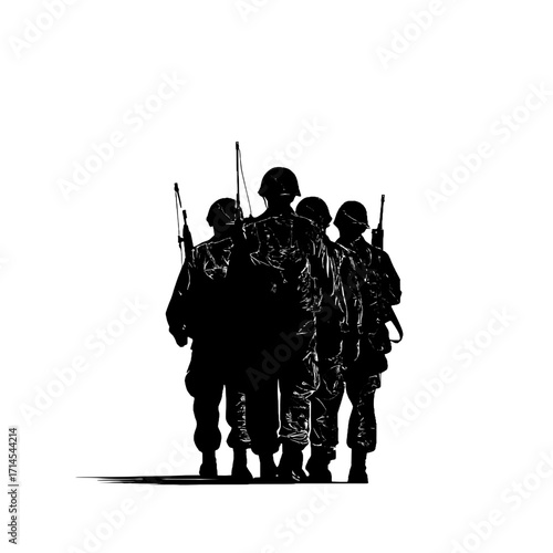 Soldiers Marching in Tribute for Veterans Day