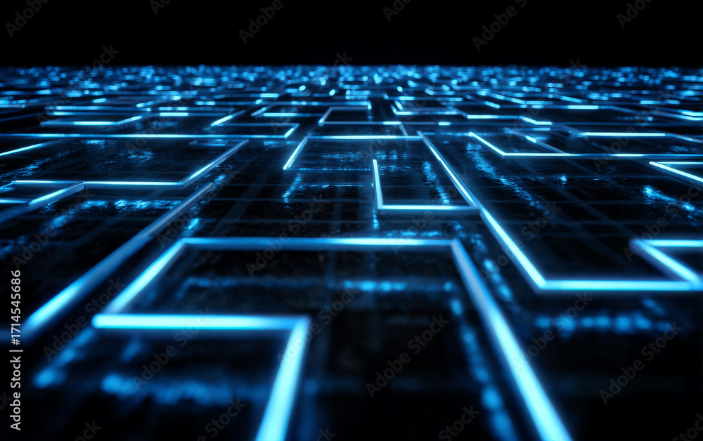 Obraz premium Blue Circuit Board Pattern Representing Advanced Technology