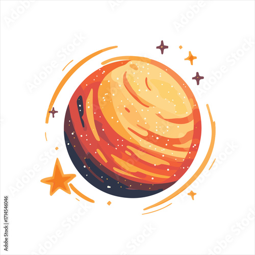 Colorful cartoon planet illustration