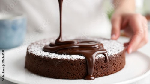 Chocolate cake glazing