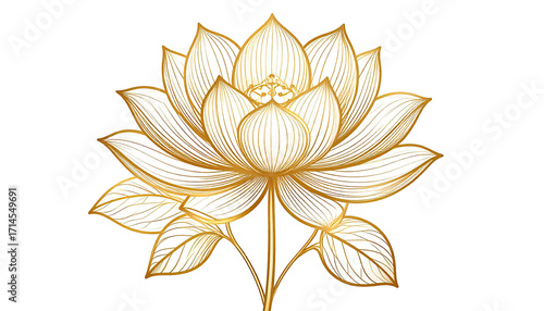 Elegant gold-white lotus flower