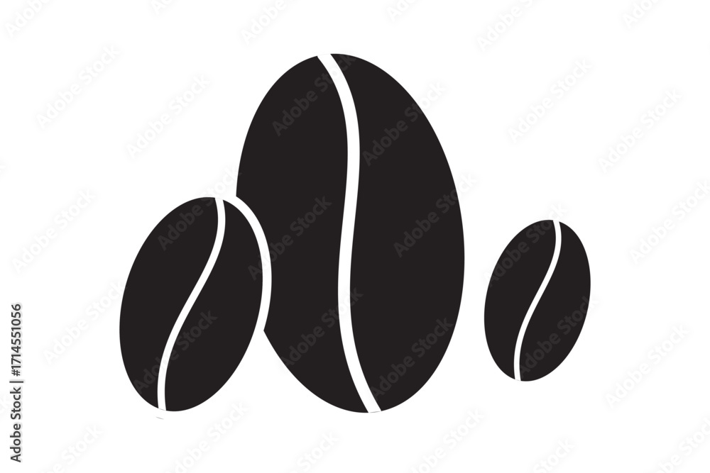 Fototapeta premium Coffee beans vector design. Caffeine sign. Coffee bean logo set. Coffee bean sign. Icons for coffee beans. Coffee logo on white background.