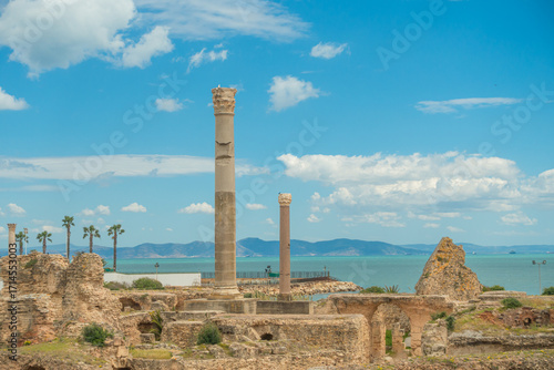 Thermes d'Antonin, site archéologique de Carthage près de Tunis, en Tunisie.	