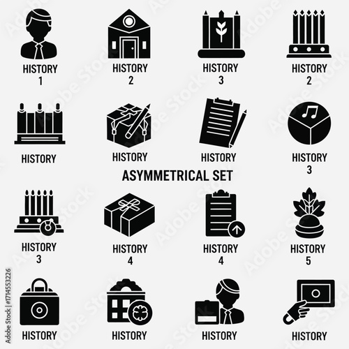 Assorted Historical Symbols An Asymmetrical Set of Iconography