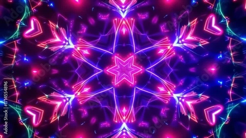 Abstract neon kaleidoscope