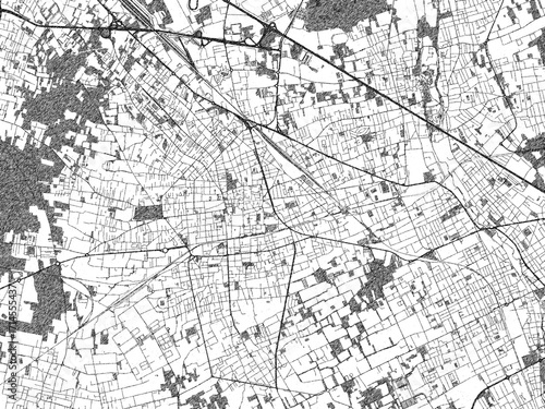 Artistic monochrome city map of Busto Arsizio, Italy, created in a hand-drawn style.
