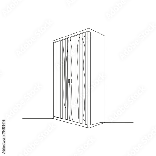 Metal security gate in minimalist one-line drawing style