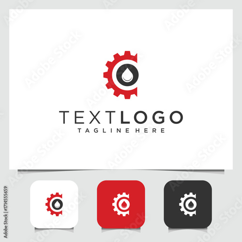 industrial syimbol and drop logo design template