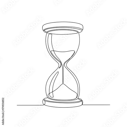 Hourglass in minimal one-line drawing style