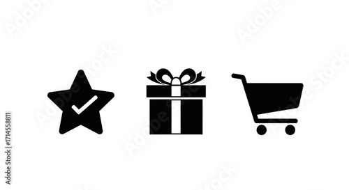 E-commerce Icons Shopping, Rewards, and Favorites