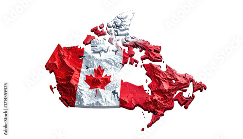 Canadian map with flag overlay