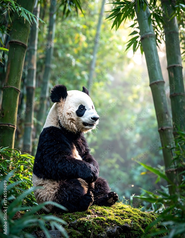 Obraz premium Panda in a bamboo forest