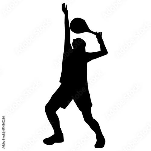 Male tennis player silhouette design element, Tennis silhouette, Tennis player vector