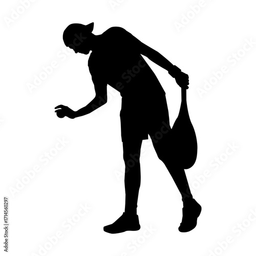 Male tennis player silhouette design element, Tennis silhouette, Tennis player vector