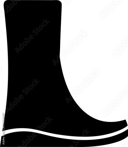 Rain Boots Silhouette | Waterproof Footwear Vector | Fashion Outline Clipart