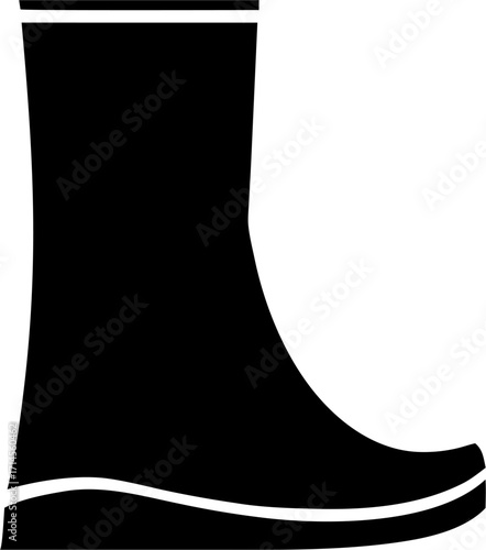 Rain Boots Silhouette | Waterproof Footwear Vector | Fashion Outline Clipart