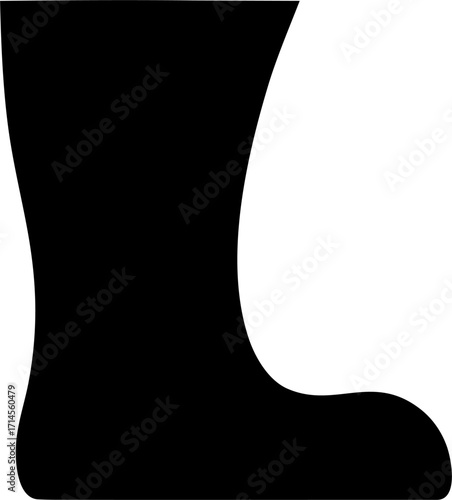 Rain Boots Silhouette | Waterproof Footwear Vector | Fashion Outline Clipart