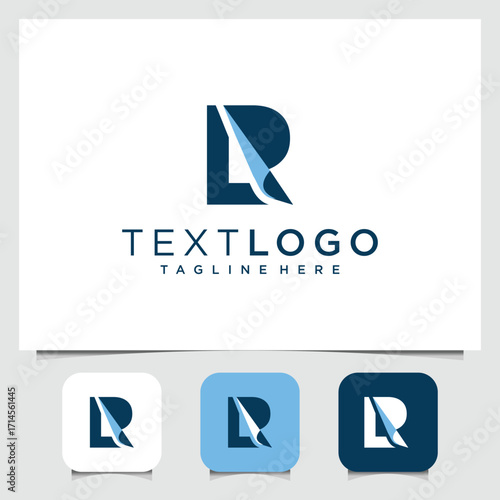 Modern and creative letter R logo design with a subtle paper peel effect