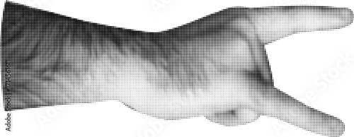 Trendy halftone collage element hand fist man   rock,  hand, gesture Element cut out hand in fist as a sign of strength. Retro punk design for poster social media banner, flyer