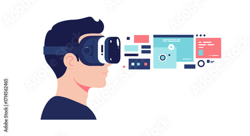 Immersive virtual reality experience with headset and digital interface