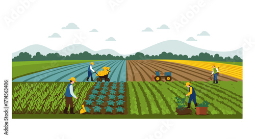 Modern farming techniques in vibrant fields under open skies