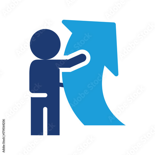 business man hold arrow colored icon vector design good for web or mobile app