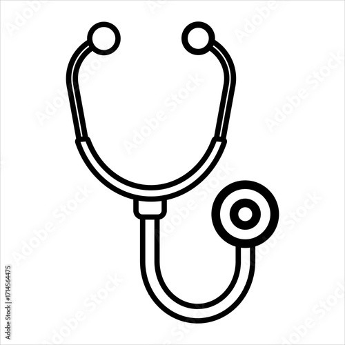 Stethoscope Icon Medical Vector Outline Illustration