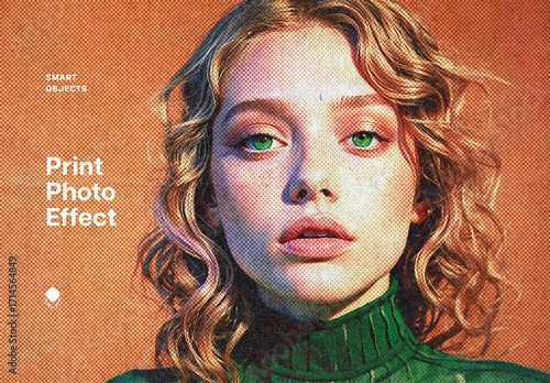 Retro Printed Photo Effect Mockup