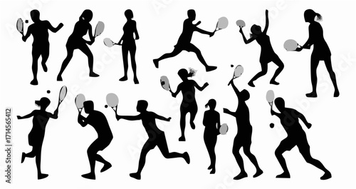 Silhouette Tennis Players Spo...